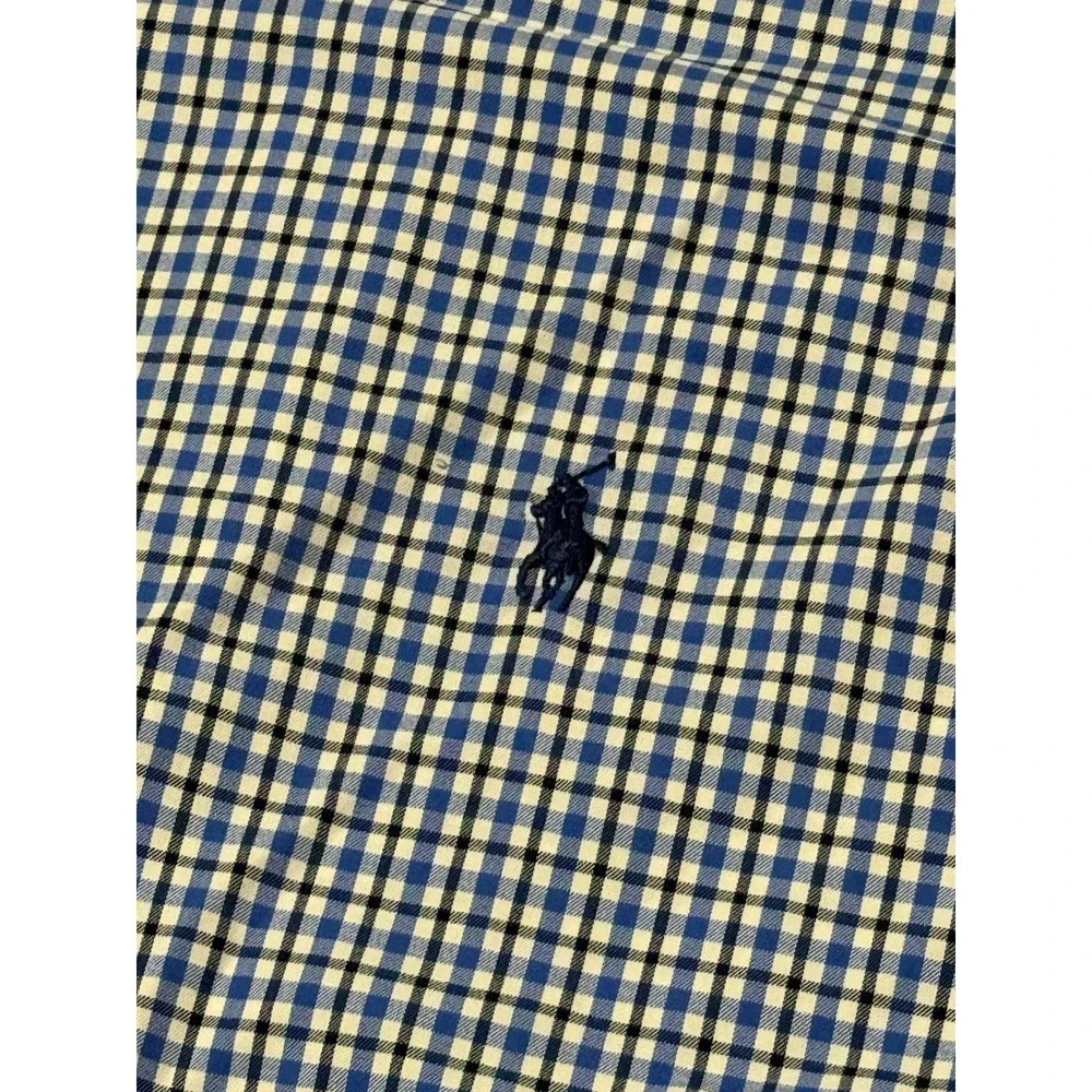 Polo Ralph Lauren Shirt Mens XLT Blue Plaid Performance Soft Stretch Button Up